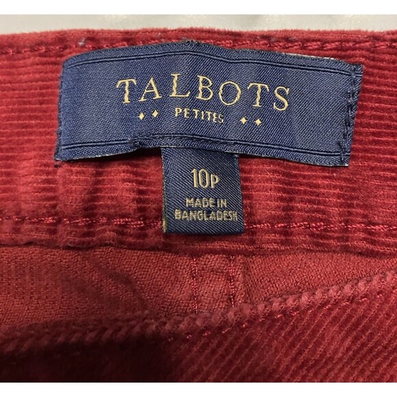Talbots Petite Women's Red Corduroy Curvy Pant Size 10P NWOT - Picture 2 of 7